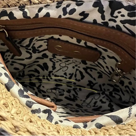 Jessica Simpson Toast Pink St. Pete Straw Crossbody - Picture 8 of 10